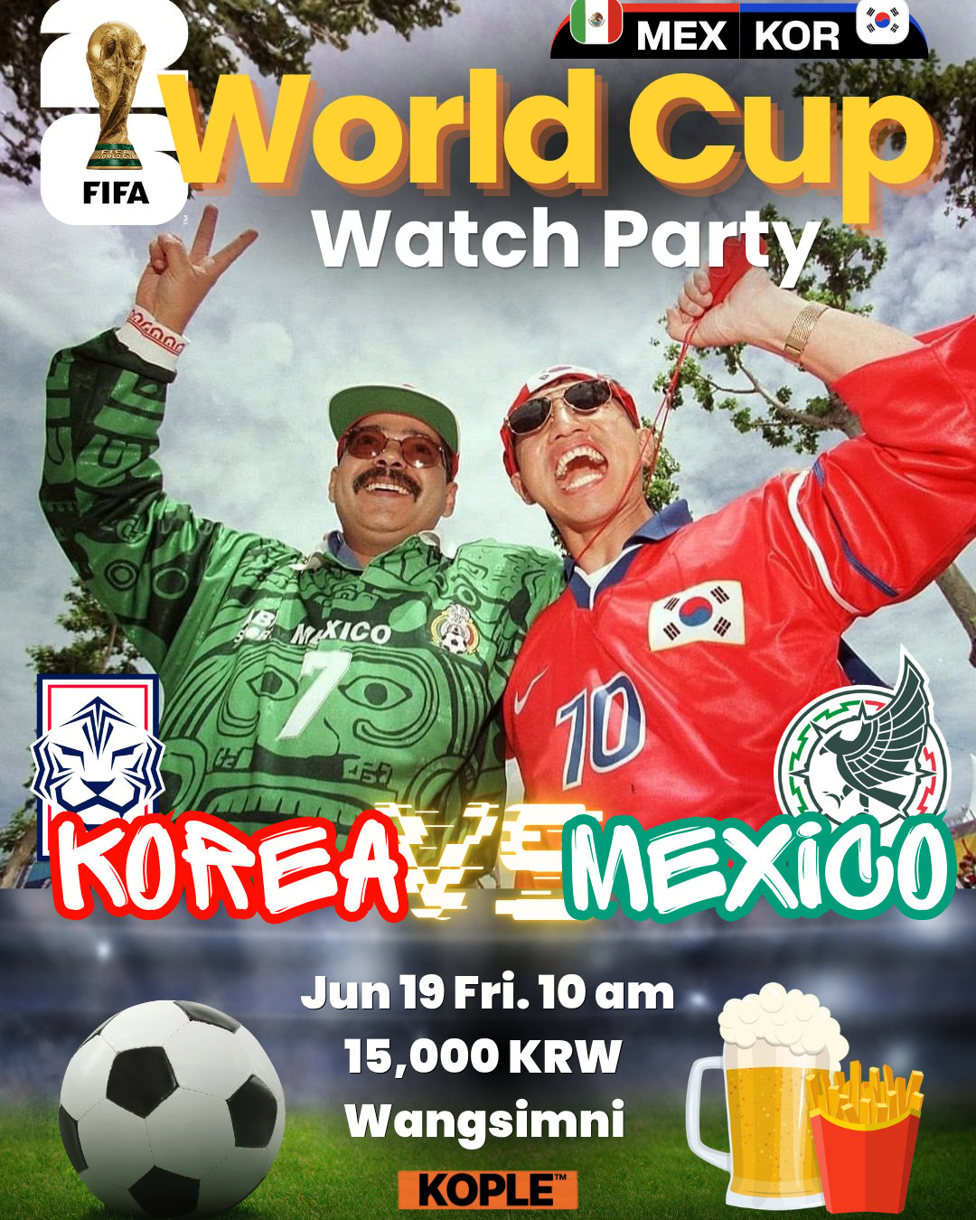 🔥 COREA vs MÉXICO: ¡Watch Party del Mundial! 🔥