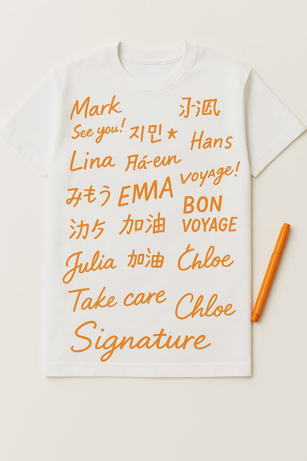  KOPLE Signable Travel Set : Wear you Trip (T shirts& Maker) / 세계 여행자들을 내 티셔츠에 담아요, 코플 여행 키트 (흰티 + 마카 제공)