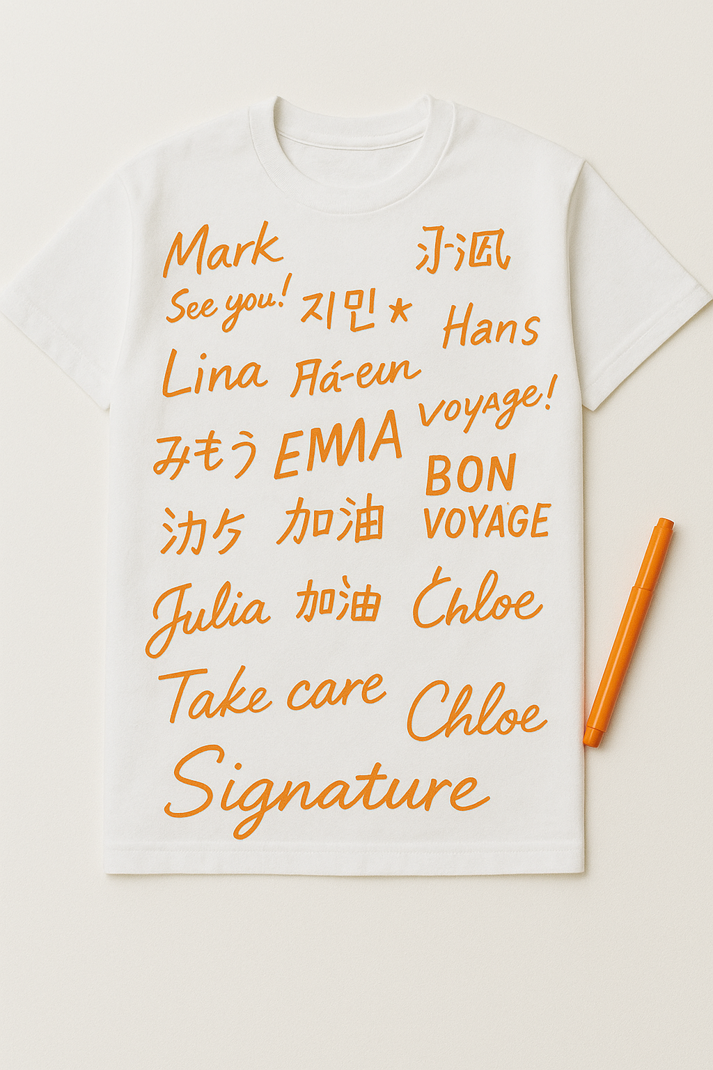  KOPLE Signable Travel Set : Wear you Trip (T shirts& Maker) / 세계 여행자들을 내 티셔츠에 담아요, 코플 여행 키트 (흰티 + 마카 제공)